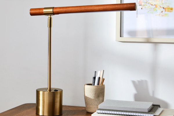 Modernize Your Space with Moss Wood LED Table Lamp