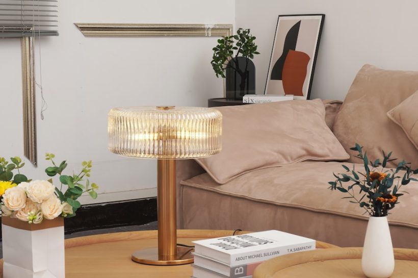 Photo glass table lamp